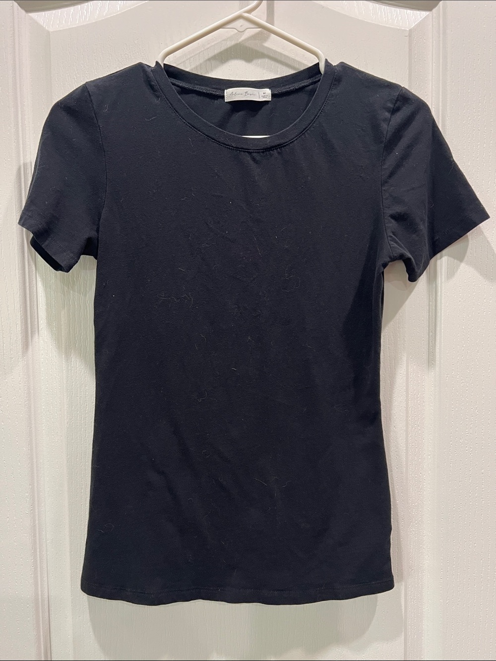 Black Crewneck Short-Sleeve Tee